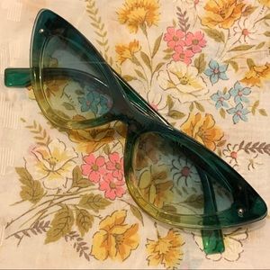 Green Ombré Cat Eye Sunglasses